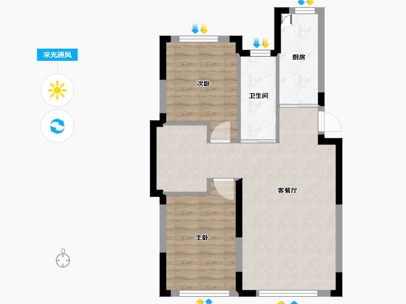 吉林省-长春市-万盛珑玺-60.47-户型库-采光通风