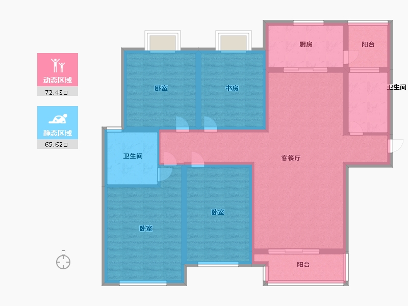 江苏省-镇江市-大亚第一城·玺园-123.00-户型库-动静分区