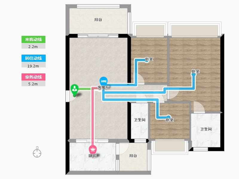 广东省-梅州市-岭南院子-90.63-户型库-动静线