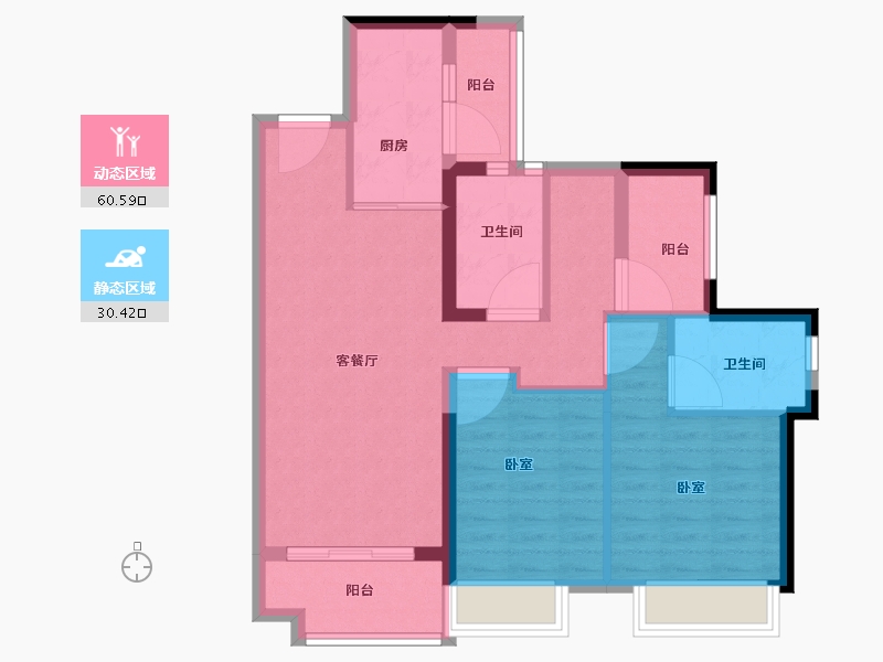 广东省-佛山市-招商岸芷汀兰-81.01-户型库-动静分区