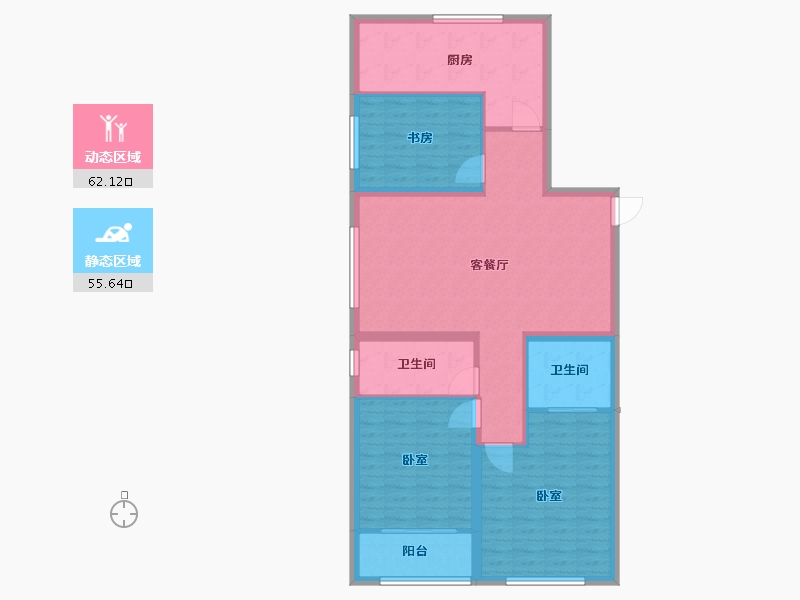 山东省-潍坊市-邦盛书香院-106.78-户型库-动静分区