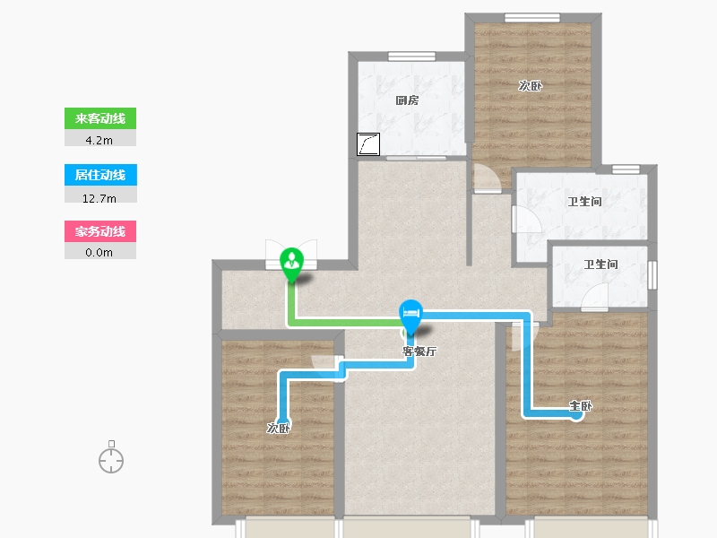 吉林省-长春市-复地卡伦湖生态城-102.00-户型库-动静线