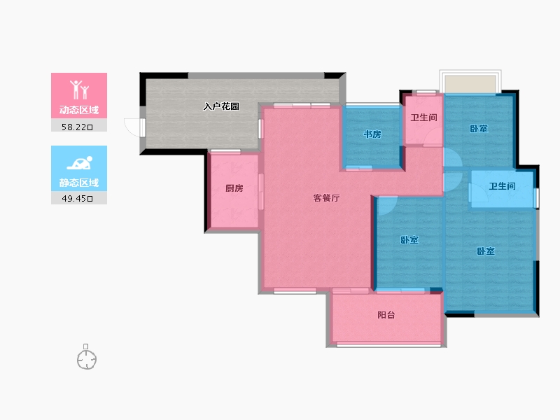 广东省-江门市-沃华中环广场-114.54-户型库-动静分区