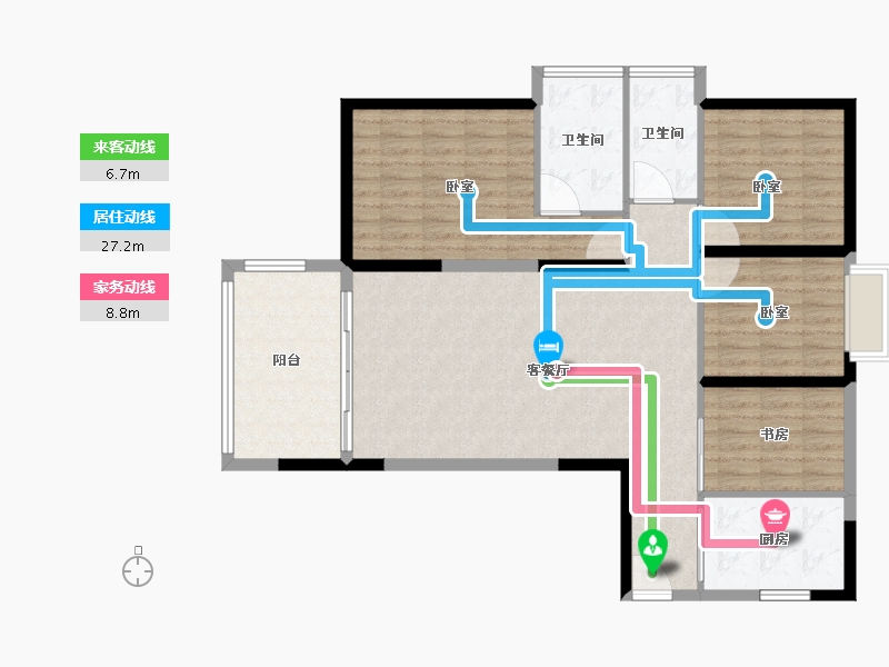 广东省-江门市-沃华中环广场-112.31-户型库-动静线