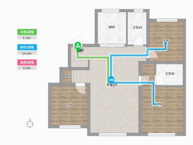 吉林省-长春市-力旺·荣禧-82.94-户型库-动静线