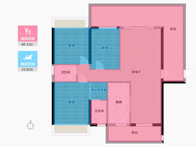 广东省-梅州市-罗孚御泉壹品-111.05-户型库-动静分区