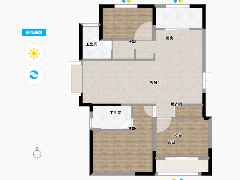 山东省-济宁市-名仕城-104.01-户型库-采光通风