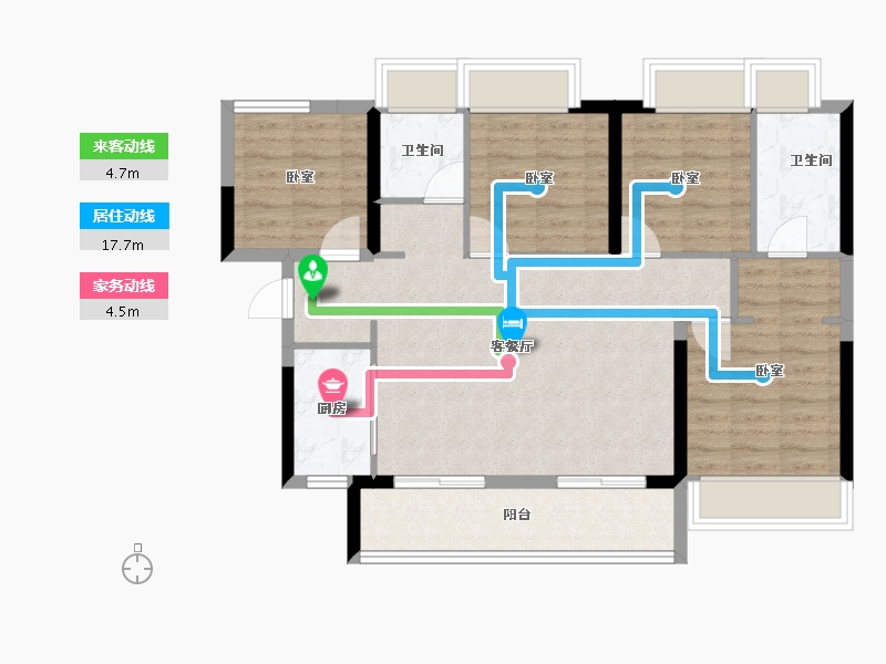 广东省-佛山市-卓越金科集美江湾-86.18-户型库-动静线