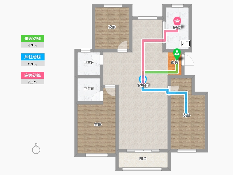 山东省-泰安市-大展麓山郡-99.44-户型库-动静线