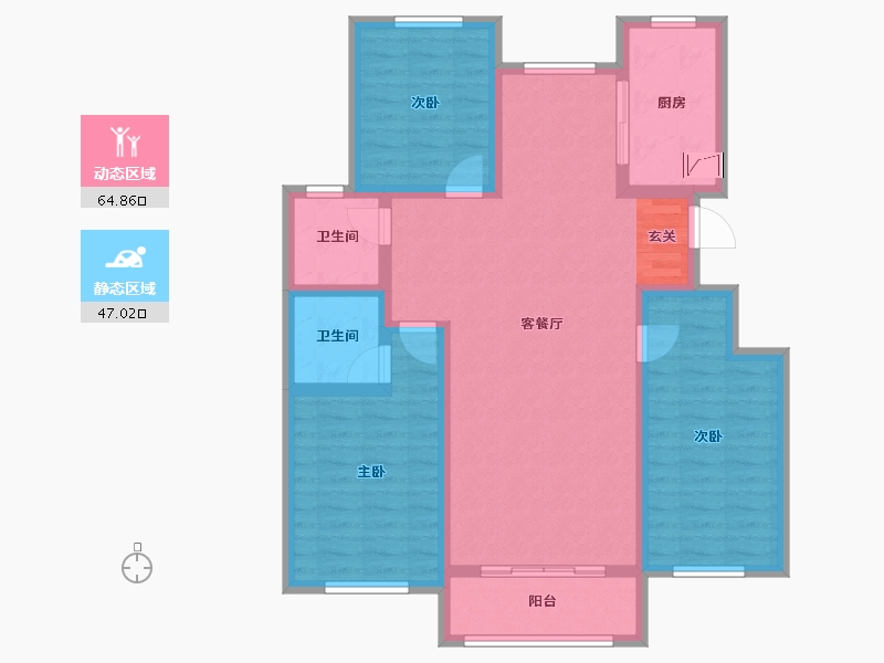 山东省-泰安市-大展麓山郡-99.44-户型库-动静分区