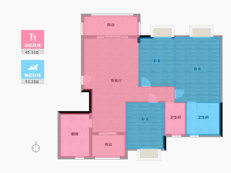 广东省-梅州市-佳旺尚江府-108.01-户型库-动静分区