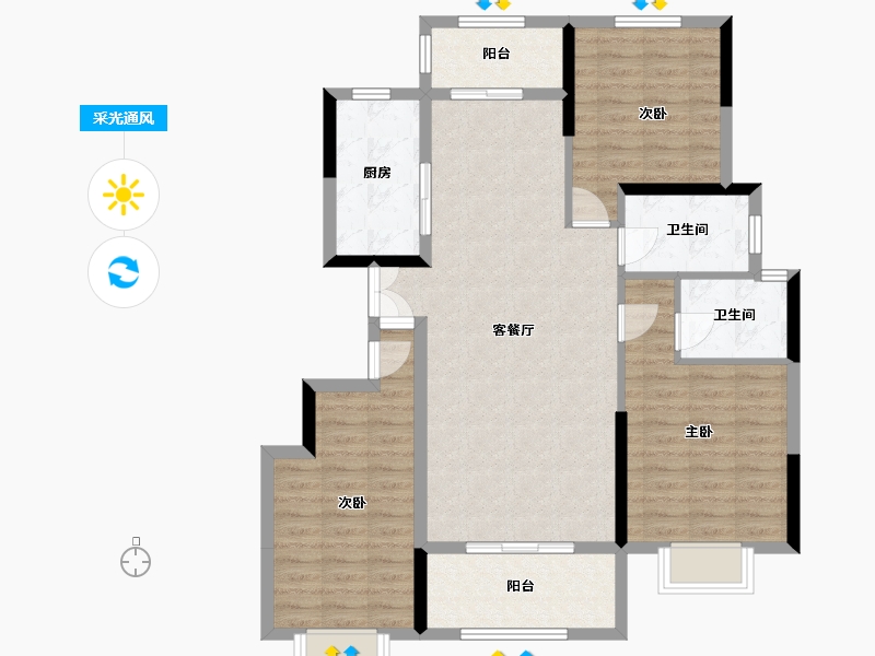 湖南省-长沙市-大学里-100.08-户型库-采光通风