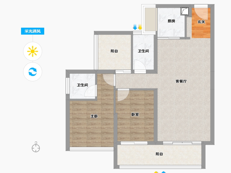 广东省-惠州市-华廷悦府-75.23-户型库-采光通风