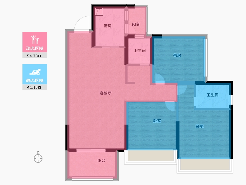 广东省-湛江市-奥园滨海尚居-85.00-户型库-动静分区