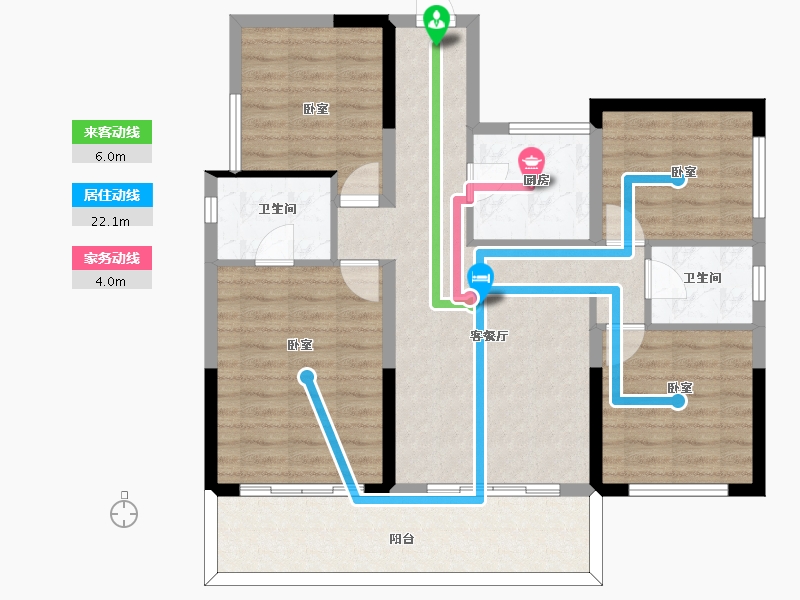 四川省-泸州市-天誉珑城-95.97-户型库-动静线