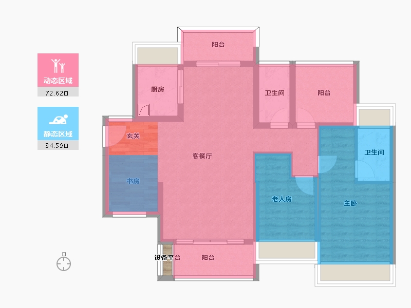 广东省-惠州市-华廷悦府-91.31-户型库-动静分区