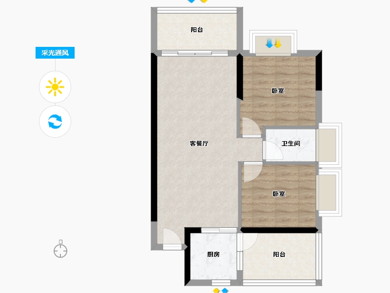 广东省-惠州市-丰泽楼-63.38-户型库-采光通风