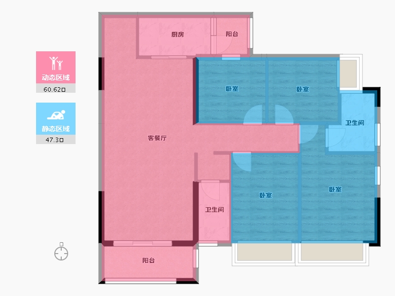 广东省-梅州市-水岸帝景-97.11-户型库-动静分区