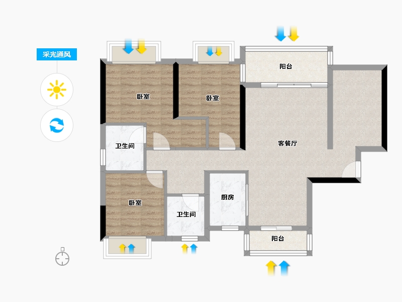 广东省-河源市-东海国际新城-94.41-户型库-采光通风