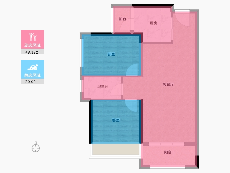 广东省-珠海市-惠景慧园-60.97-户型库-动静分区