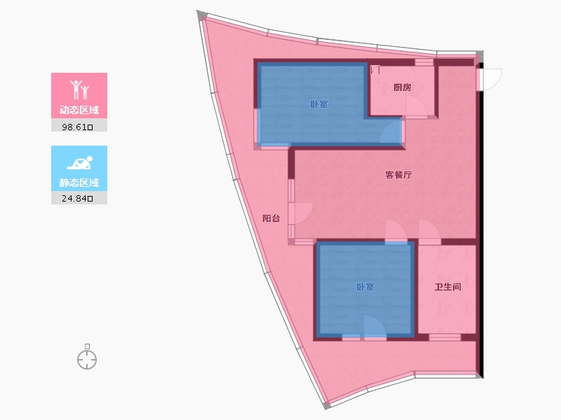 辽宁省-葫芦岛市-海天印象-84.53-户型库-动静分区