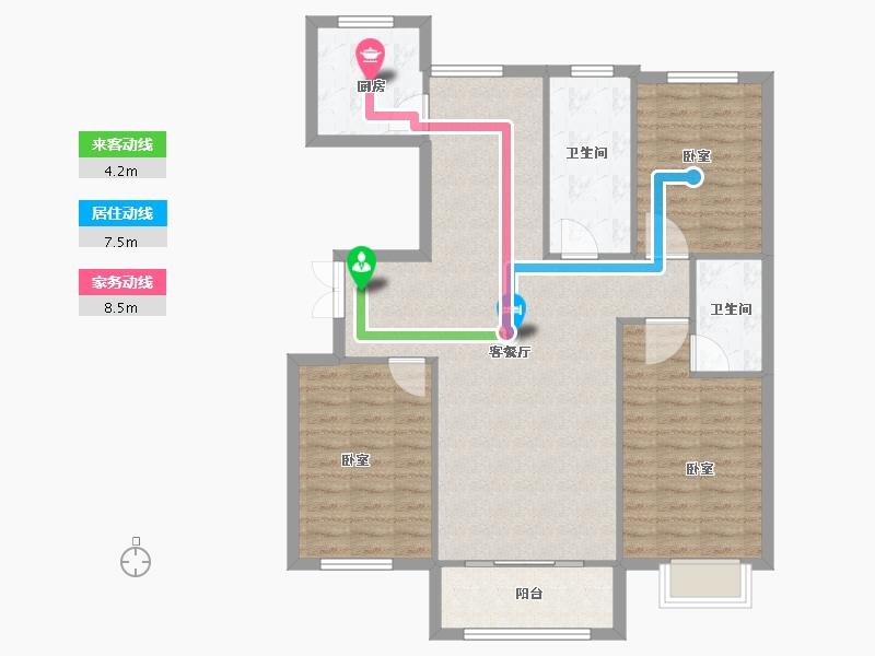 山东省-聊城市-兴城·海德庄园-101.00-户型库-动静线