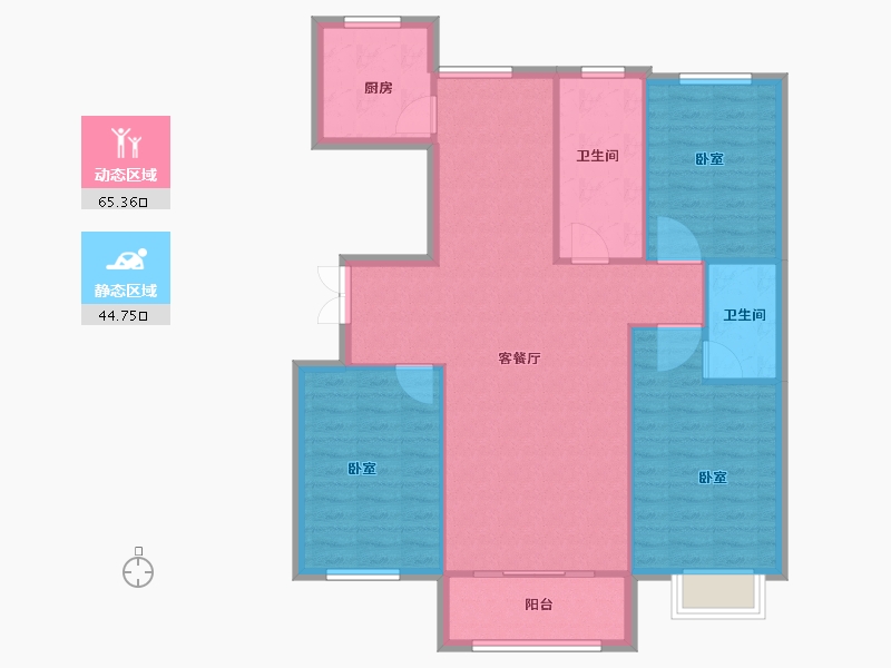 山东省-聊城市-兴城·海德庄园-101.00-户型库-动静分区