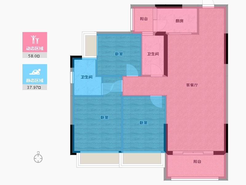 广东省-梅州市-水岸帝景-86.71-户型库-动静分区