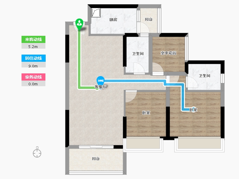 广东省-江门市-凤山水岸Ⅱ誉城-82.45-户型库-动静线