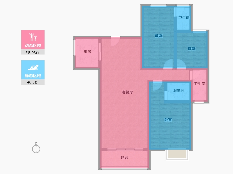 广东省-江门市-海雅蓝天-92.52-户型库-动静分区