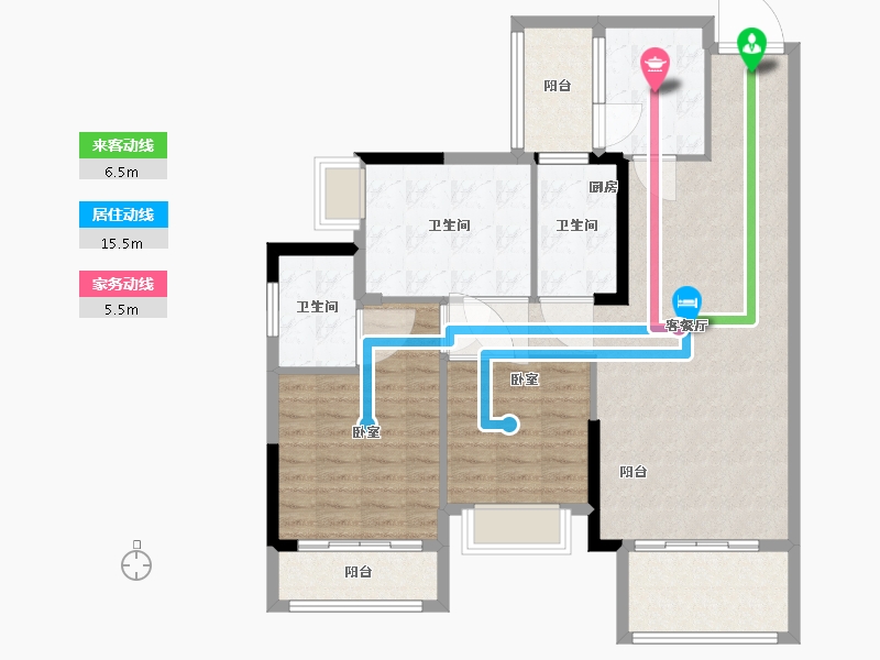 湖南省-衡阳市-坤鑫·中央广场-101.10-户型库-动静线