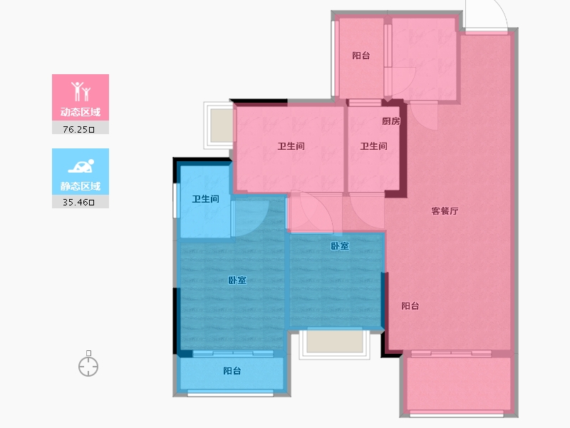 湖南省-衡阳市-坤鑫·中央广场-101.10-户型库-动静分区