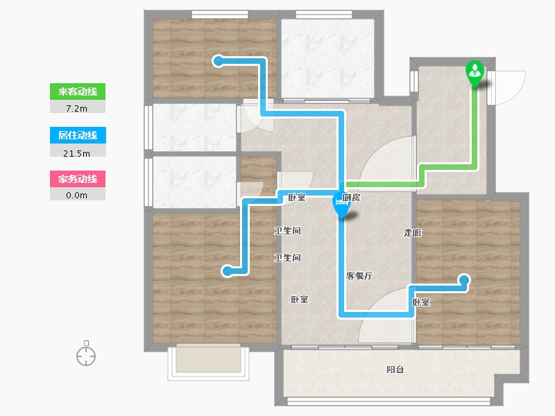 浙江省-嘉兴市-碧桂园中央公园-94.00-户型库-动静线