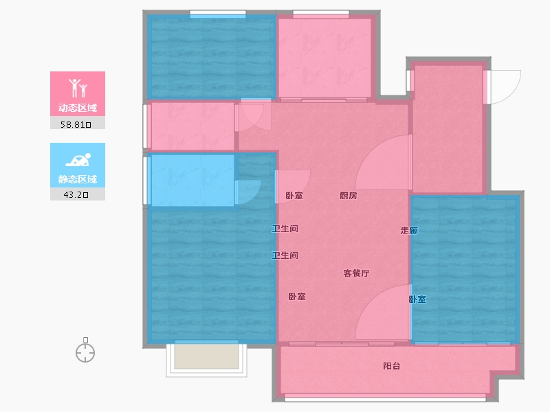 浙江省-嘉兴市-碧桂园中央公园-94.00-户型库-动静分区