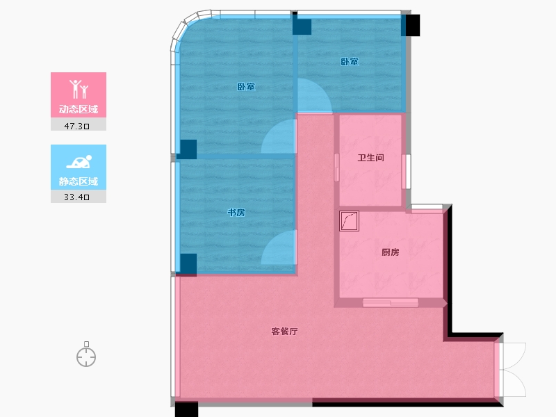 广东省-珠海市-中国铁建大厦-72.69-户型库-动静分区