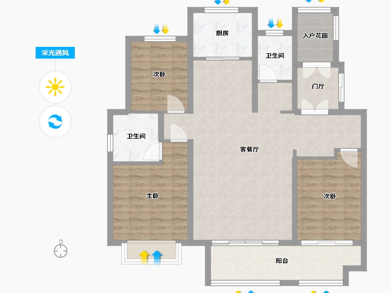 山东省-日照市-君悦府-105.40-户型库-采光通风