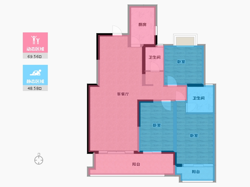 湖南省-岳阳市-南湖名门世家-105.82-户型库-动静分区