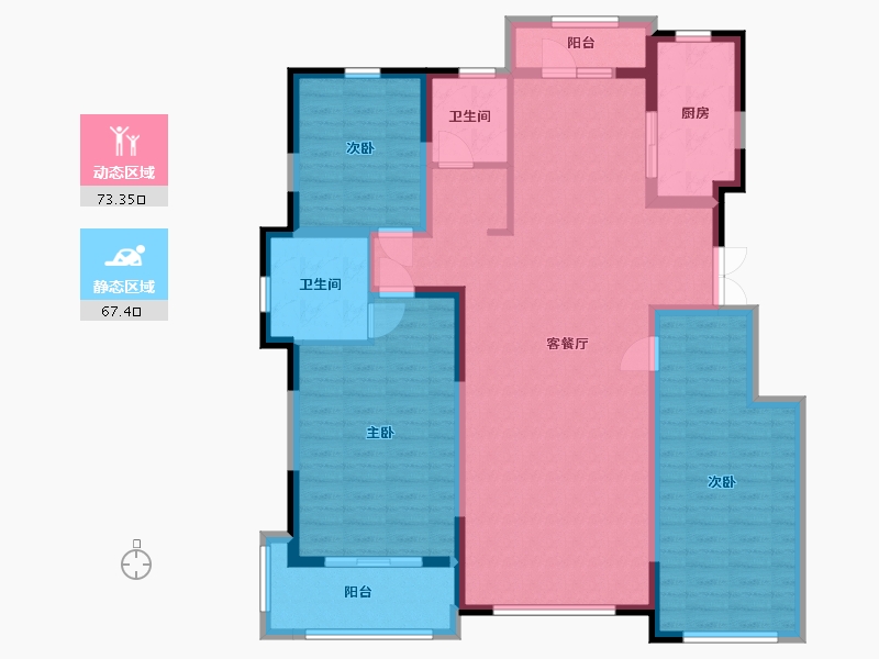 青海省-西宁市-中房蓝岸-126.66-户型库-动静分区