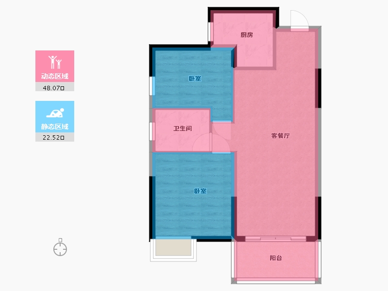 湖南省-岳阳市-合众领岛-63.69-户型库-动静分区