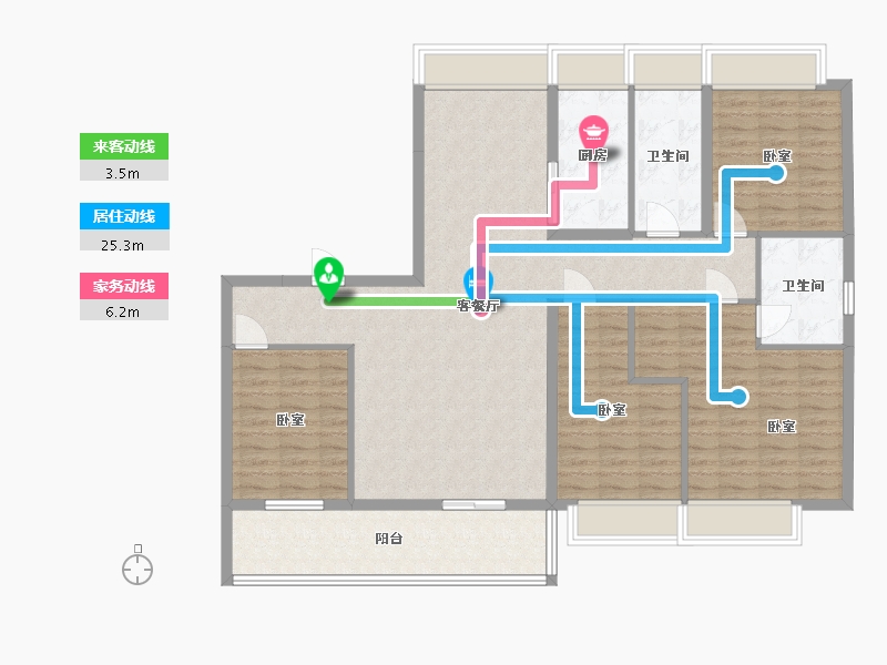 浙江省-衢州市-碧桂园府前1号-129.27-户型库-动静线