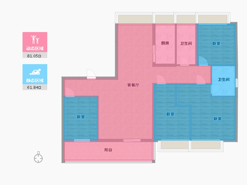 浙江省-衢州市-碧桂园府前1号-129.27-户型库-动静分区