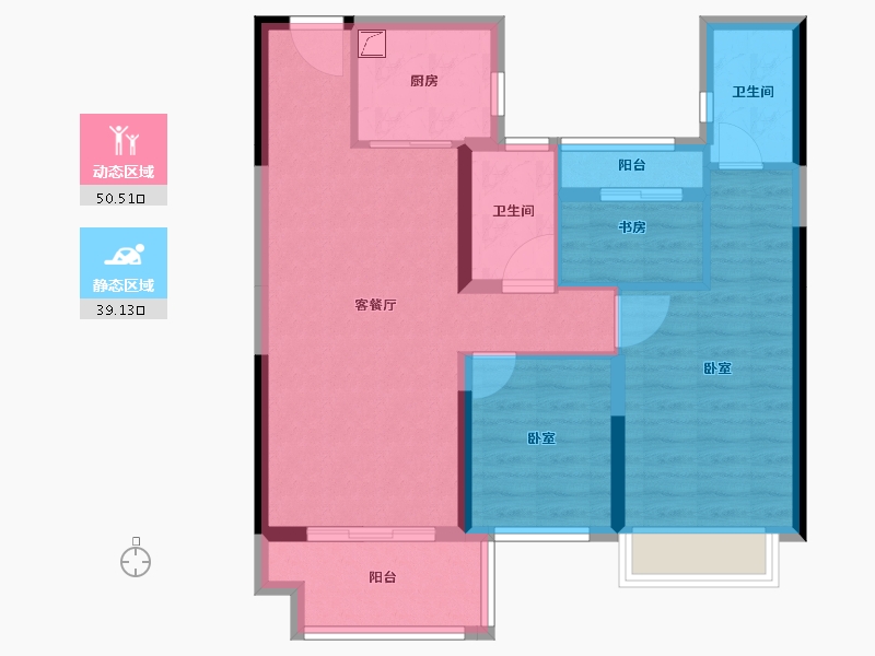 湖南省-常德市-碧桂园·翘楚棠-79.31-户型库-动静分区