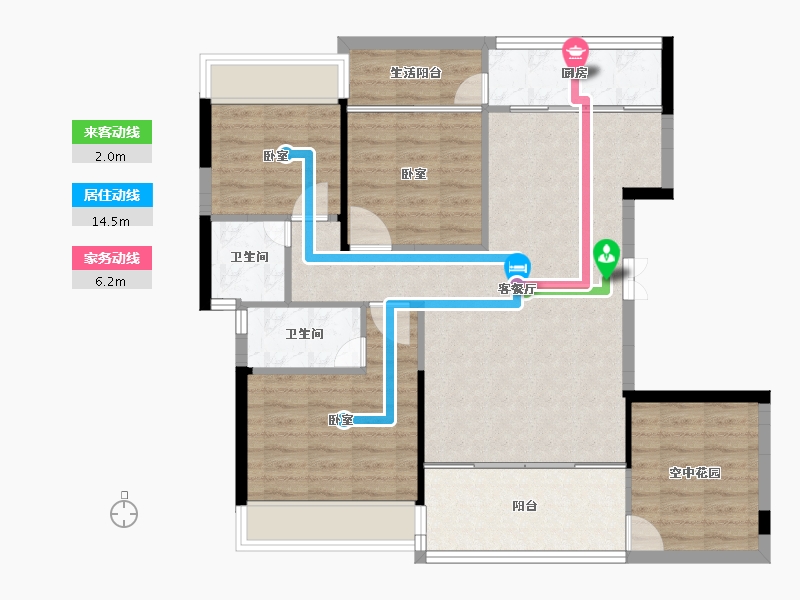 湖南省-邵阳市-邦盛凤凰城御都-93.99-户型库-动静线