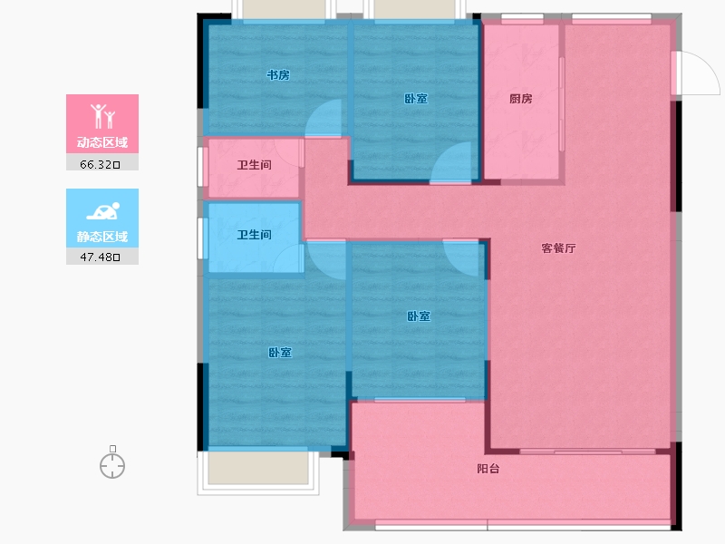 湖南省-邵阳市-江山如画-104.35-户型库-动静分区