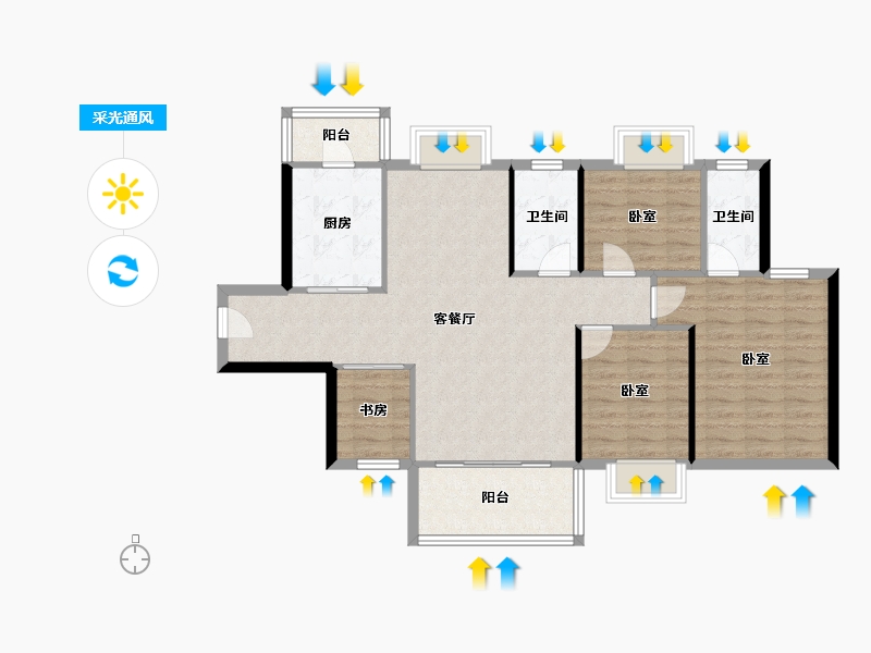 广东省-东莞市-嘉宏锦峯-97.25-户型库-采光通风