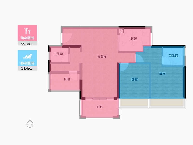 广东省-河源市-龙光玖誉湖-74.38-户型库-动静分区