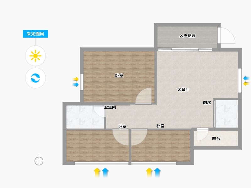 广东省-汕头市-君庭明珠雅苑-96.51-户型库-采光通风