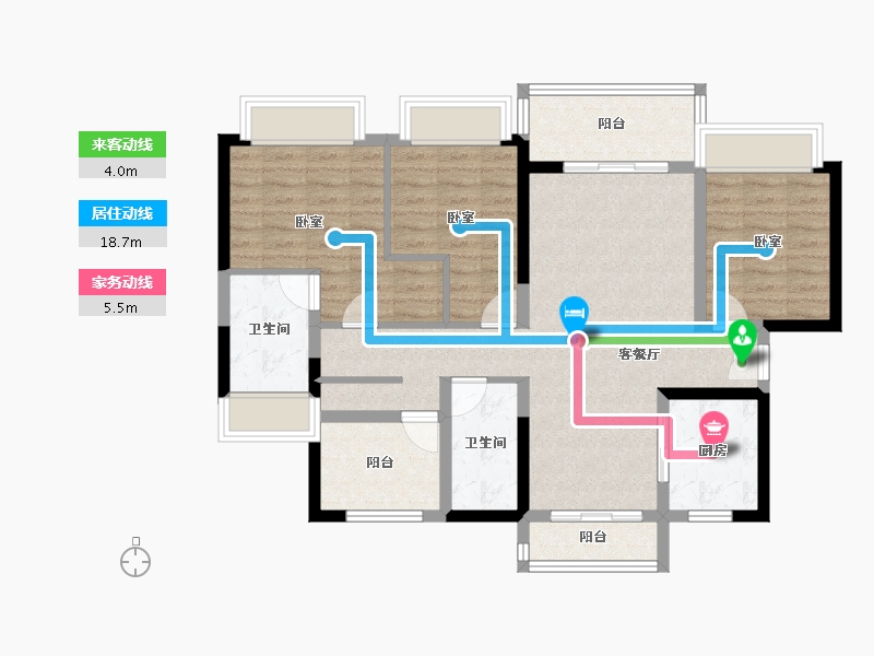 广东省-佛山市-佳兆业悦峰-93.56-户型库-动静线