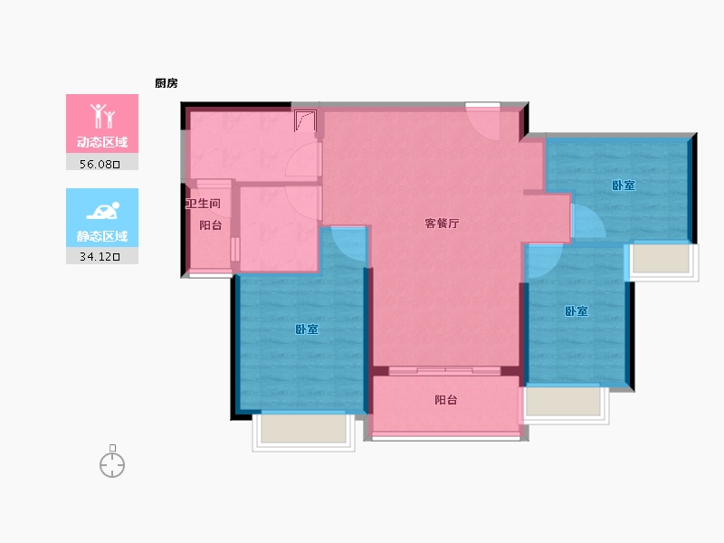 广东省-江门市-恒大御景半岛-80.99-户型库-动静分区