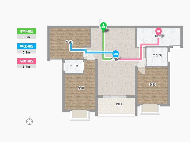 湖北省-武汉市-祥和喜盈门-87.86-户型库-动静线